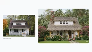 a white house with white columns