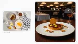 Turn these ingredients into a refined delicious-looking dessert, inspired by these ingredients